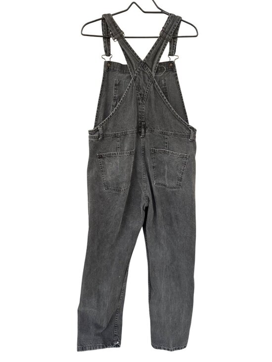 We The Free Baggy Boyfriend Denim Overalls Womens Medium Cross Back 100% Cotton - Picture 2 of 9